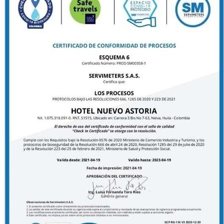 Hotel Nuevo Astoria Неива Екстериор снимка