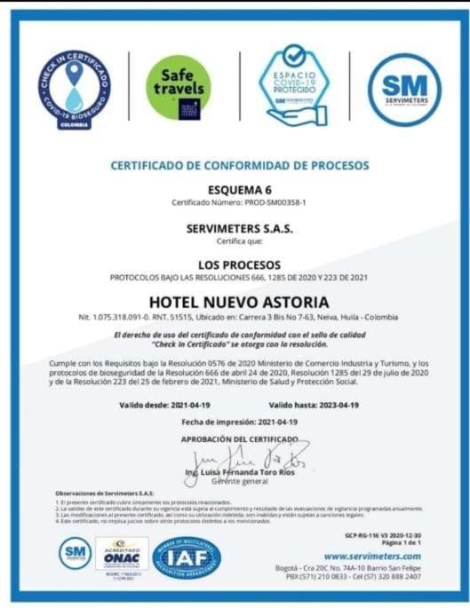 Hotel Nuevo Astoria Неива Екстериор снимка